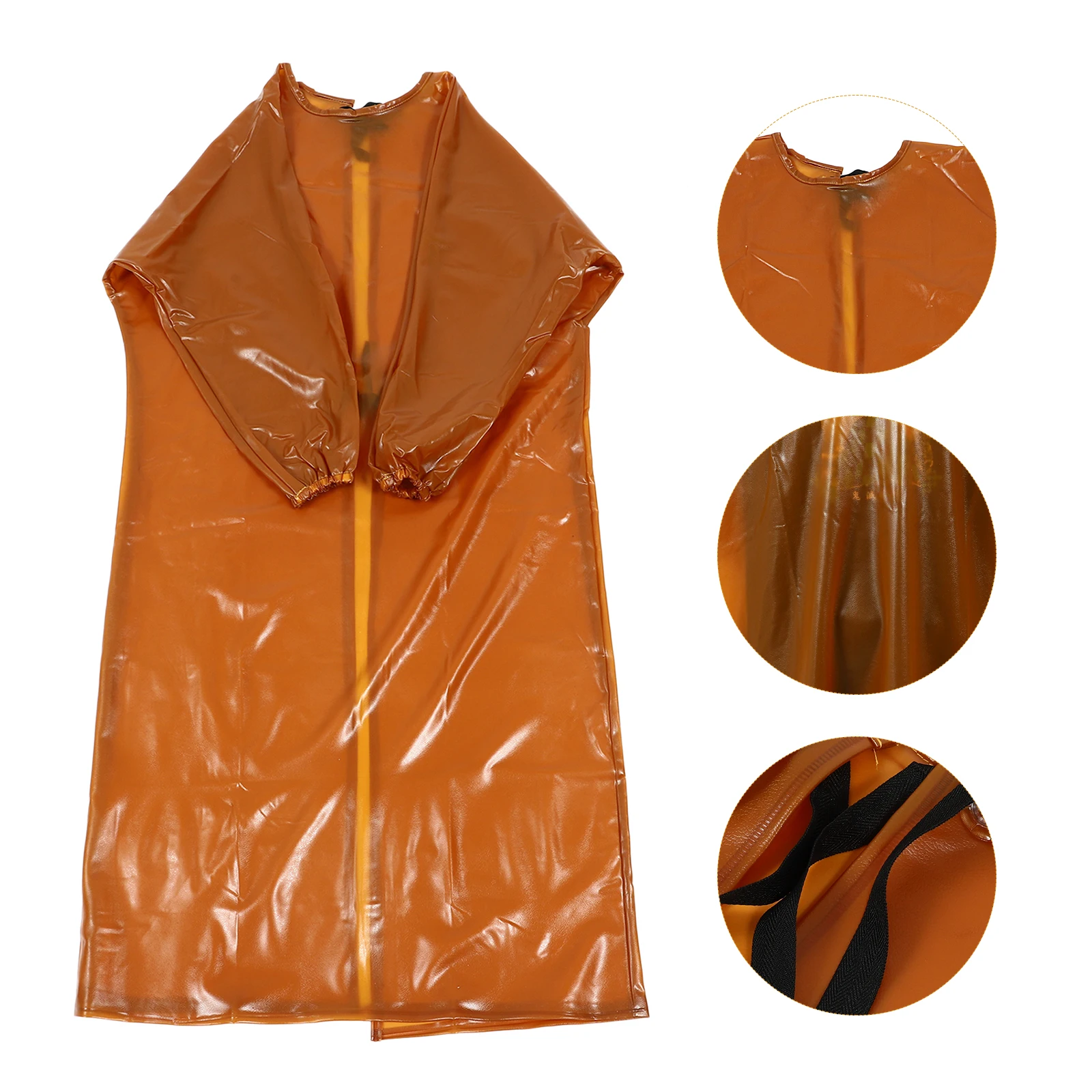 

Waterproof Work Clothes PVC Splash-proof Overalls for Men Elastic Smock Workshop Wear Acid Resistant Farm Food Factory Vegetable