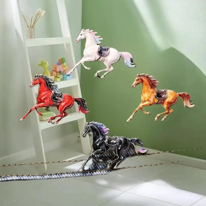 1/4Pcs Zodiac Horse Brooches For Women Men Cute Animal Pony Metal Badge Pins Clothing Backpack Accessory Unique Gift