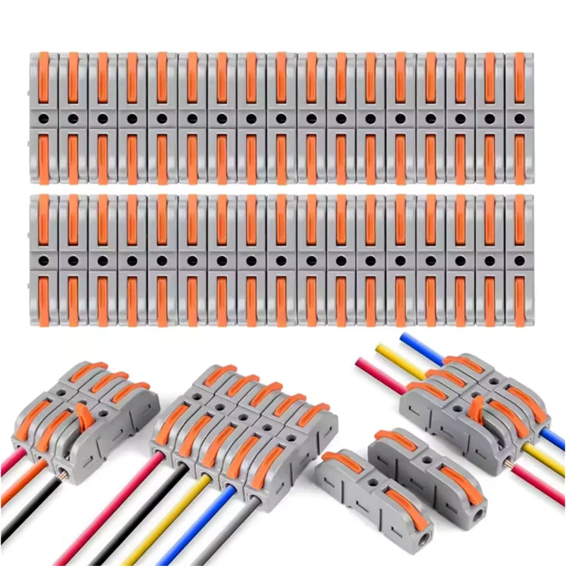 20/30/40 Pieces Lever Wire Connector for Quick Connection 28-12 Awg 1 Pair 1 Direct Plug Wire Connector Compact Connector