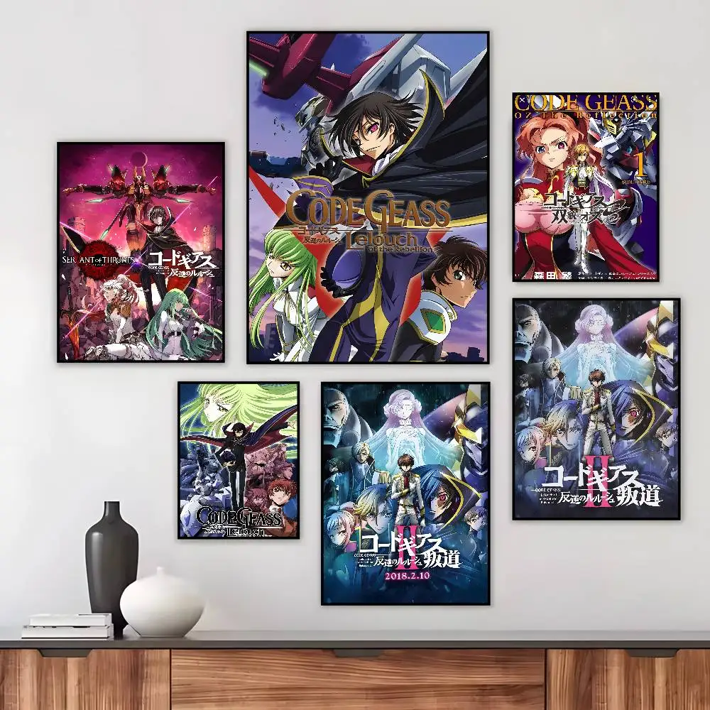 C-Code S-GeassS Anime Role Figure Poster Art canvas HD aesthetic Printing Paper Wall Art for Living Room Bar fashion Home Decor