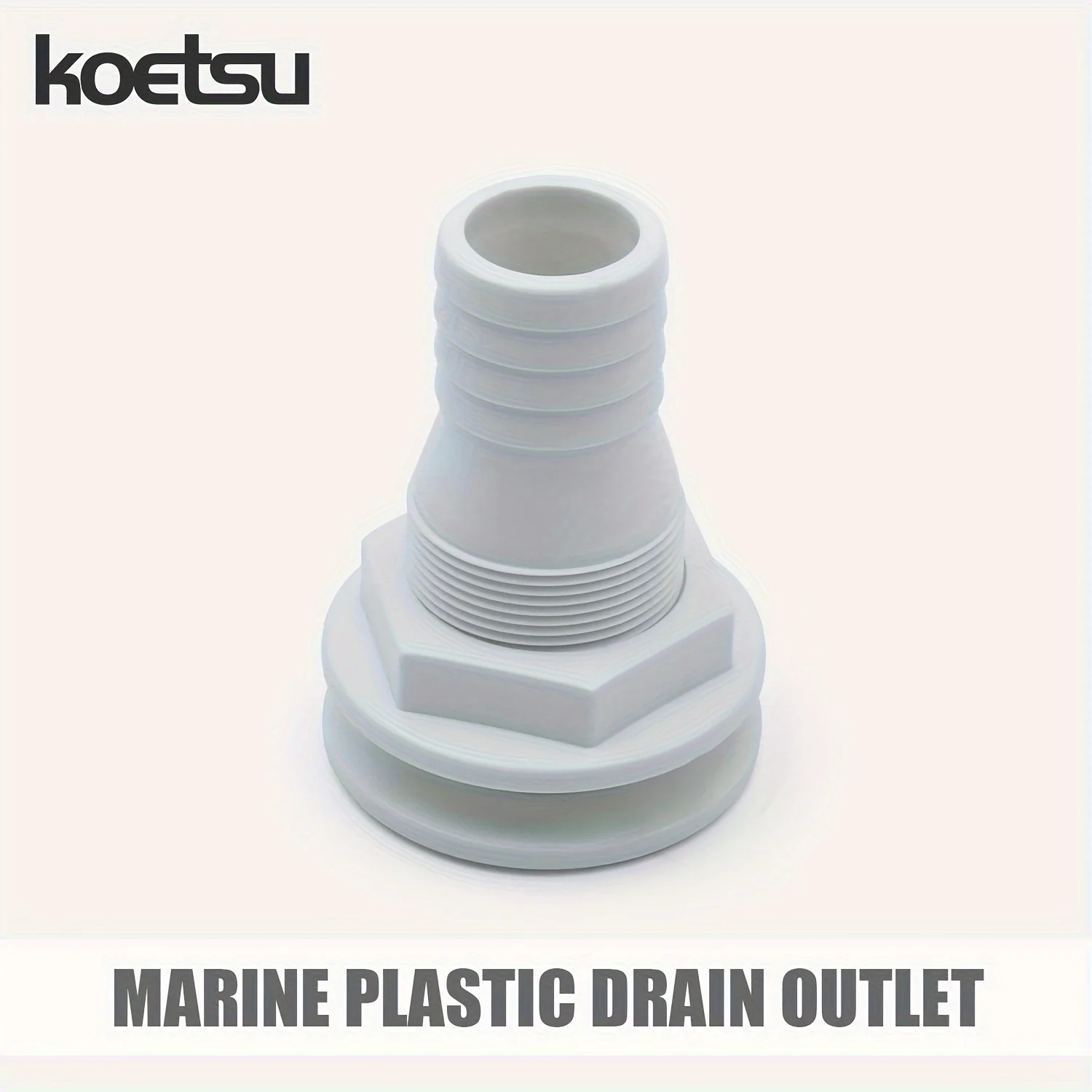 KOETSU Marine Plastic Drain White Boat Drainage Pipe for Bathroom Kitchen