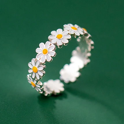 925 Sterling Zilver Open Vinger Ring Goud Kleur Elegante Bloemknop Asymmetrische Zoete Voor Vrouwen Sieraden Gift Dropship Groothandel