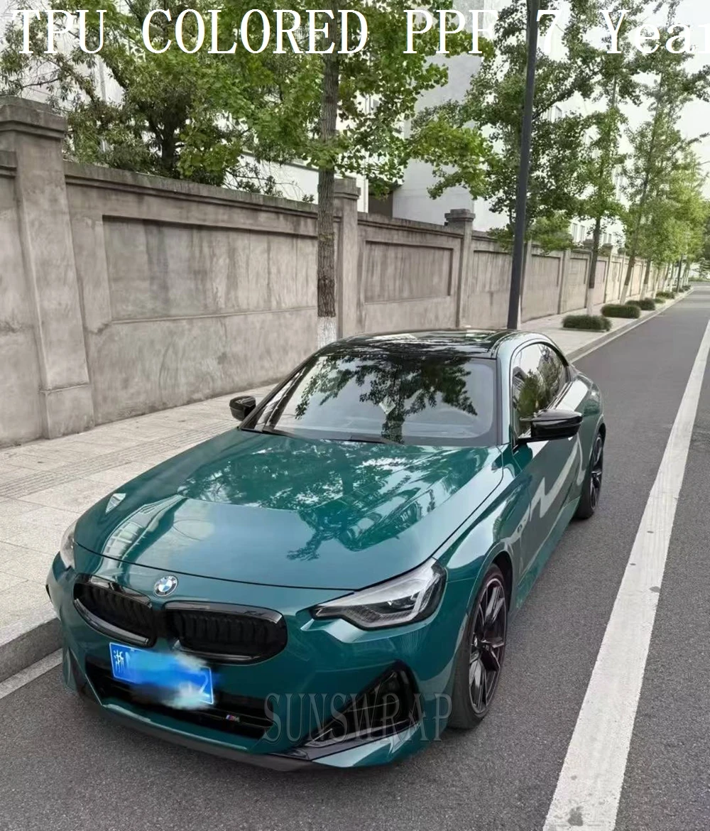 

Crystal Hell Green TPU Colored PPF Protective Film Wet Install, for Yacht, Plane, Auto - Eco-Friendly Material 5x52ft/roll