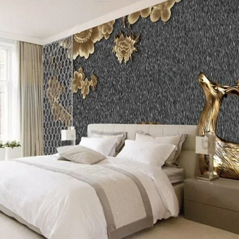 Modern gypsum fans Lushan TV luxury home decoration bedroom background wall customization