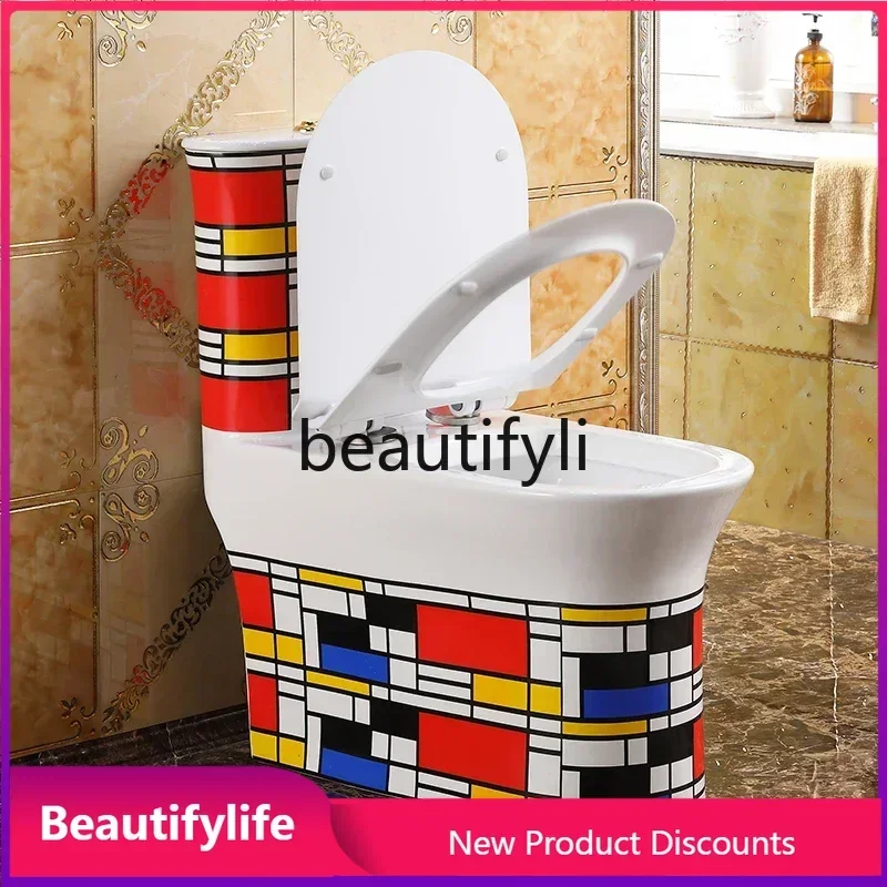 37   A European-stylehousehold water pump color gold toilet,super swirl water-saving deodorant toilet personalized color ceramic