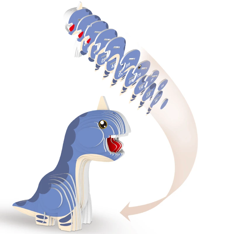 Brontosaurus 3D Paper Puzzle for Kids Educational Montessori Toys Funny DIY Manual Assembly Three-dimensional Model Toy Boy Girl