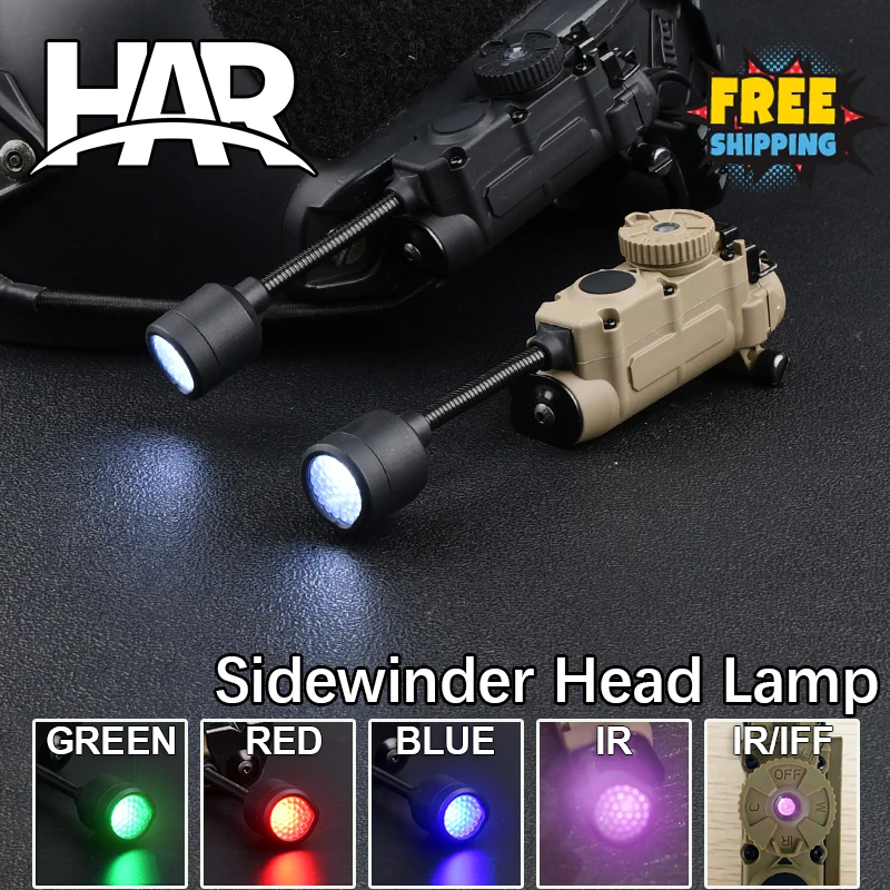 

Sidewinder WADSN Head Lamp Tactical Strobe Light Red Green Blue White IR Light LED Strobe IFF Outdoor Hunting Auxiliary Light SF