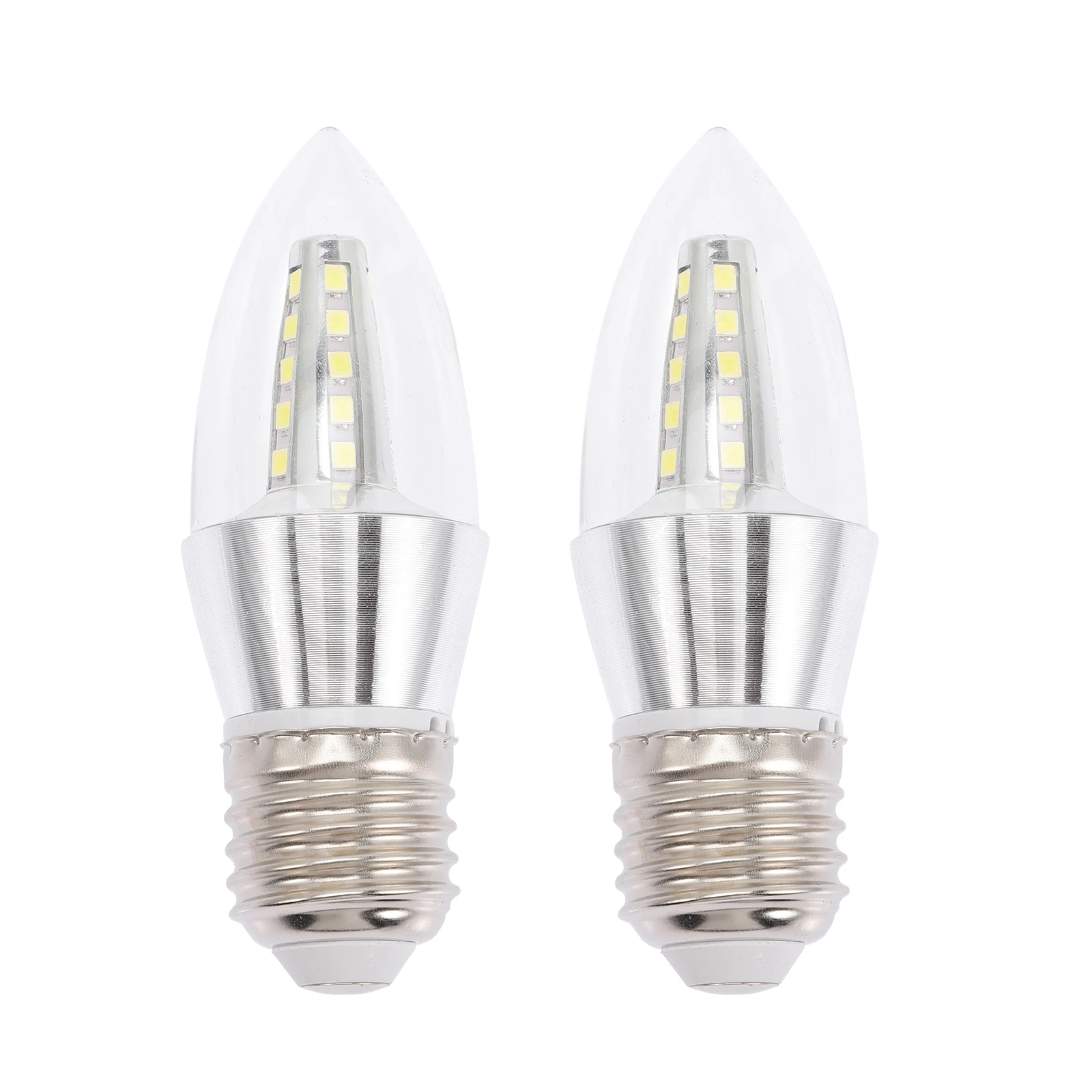 

2 Pcs 5W E27 LED Bulbs Chandelier Small Base 6500K Energy Saving Transparent Shade Pointed Design Light Bubble