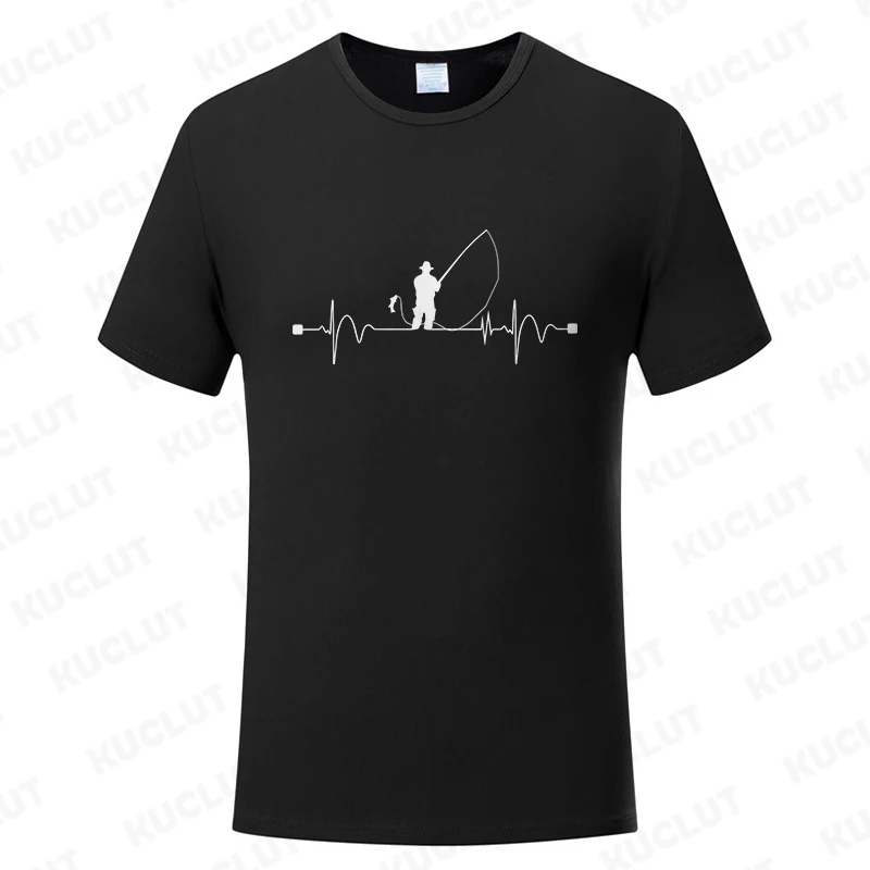 الصيد ECG تي شيرت رجالي مضحك تصميم الجرافيك Y2k بلايز الصيف الذكور الملابس س الرقبة قصيرة الأكمام تيز هدايا لمحبي الصيد