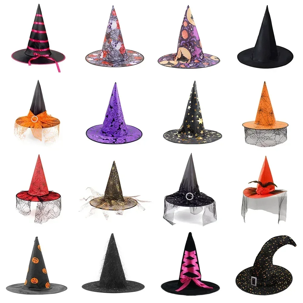 

1pcs Children Women Witch Hats Black Adult Witches Hat Headband Costume Wizard Gifts Halloween Christmas