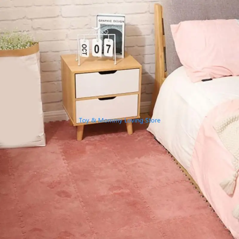 Y1QF 10 قطعة/الوحدة غرفة السجاد الربط حصيرة الأطفال السرير البطانيات الصغيرة مقاومة للبقع غرفة المعيشة الكلمة حصيرة 30x30 #3