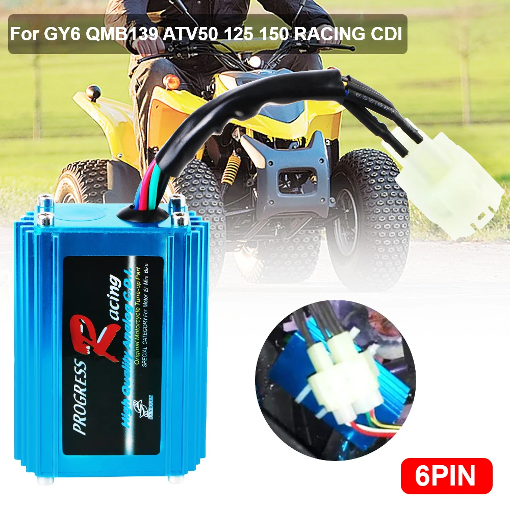 6 Pin รถจักรยานยนต์ QMB139 อุปกรณ์จุดระเบิดเหมาะสําหรับ ATV50 125 150 RACING CDI ScooterMoped GY6 จุดระเบิด CDI กล่อง