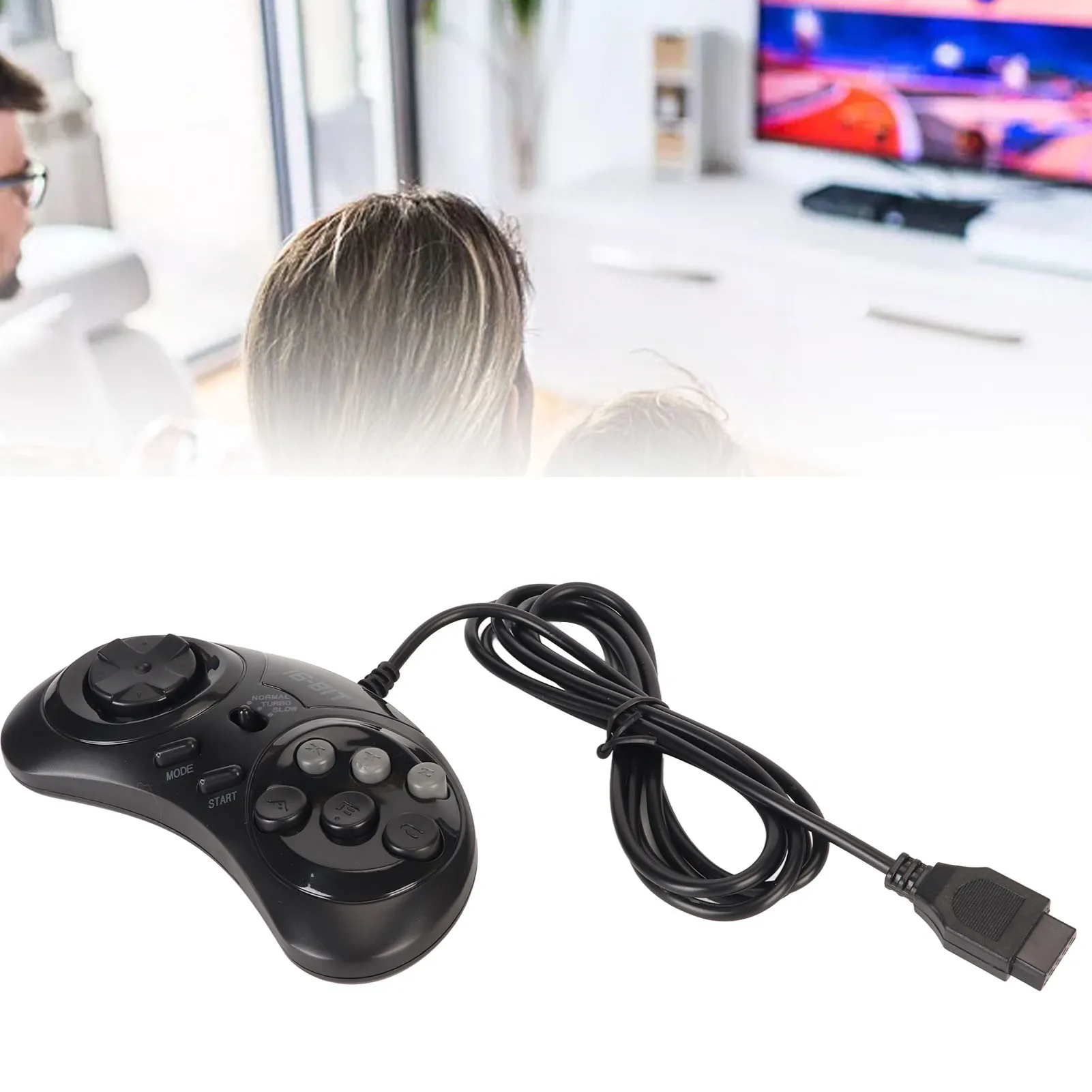 Controlador de videojuegos portátil ergonómico de 9 pines y 16 bits para Sega, mini gamepad para Sega.