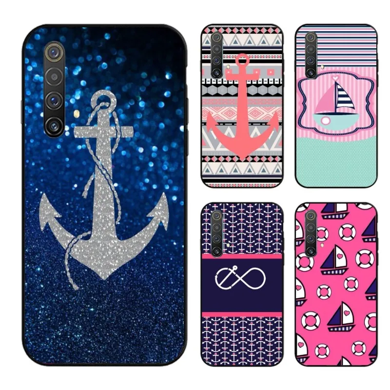 Sailor Safely Anchor Phone Case for OPPO Find X5 X3 X2 A93 Reno 8 7 Pro A74 A72 A53 Black Soft Cover Funda Shell