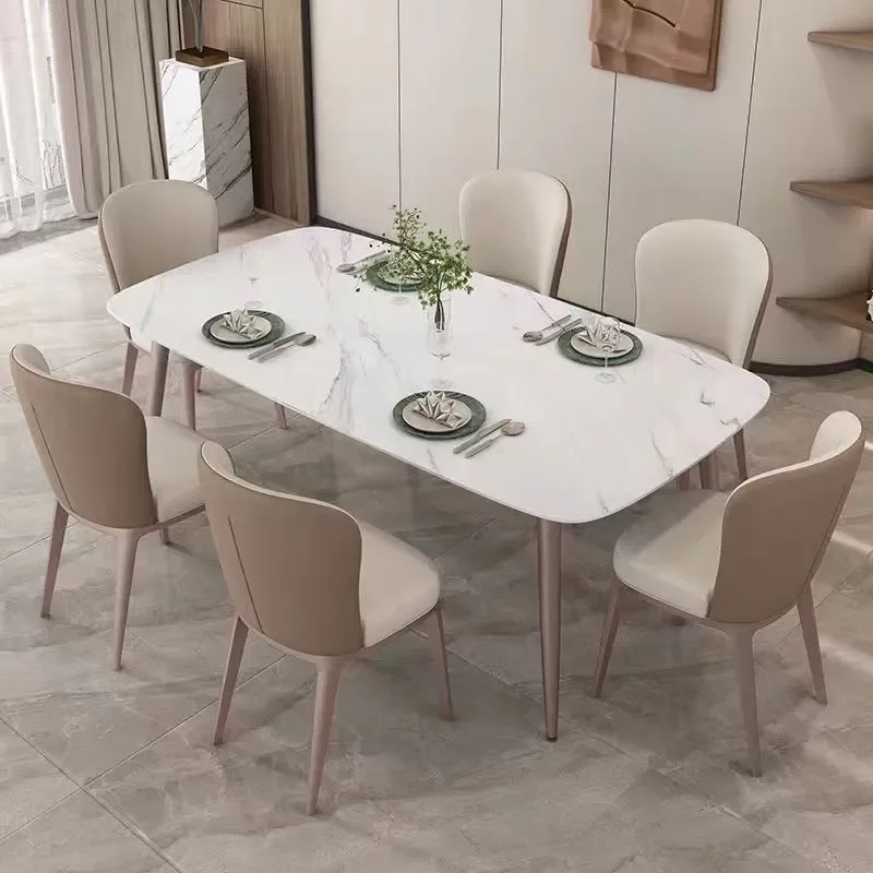 for Italian Light Luxury Moran Purple Rock Slab Dining Table Small Apartment Household Rectangular Dining Table and Chair