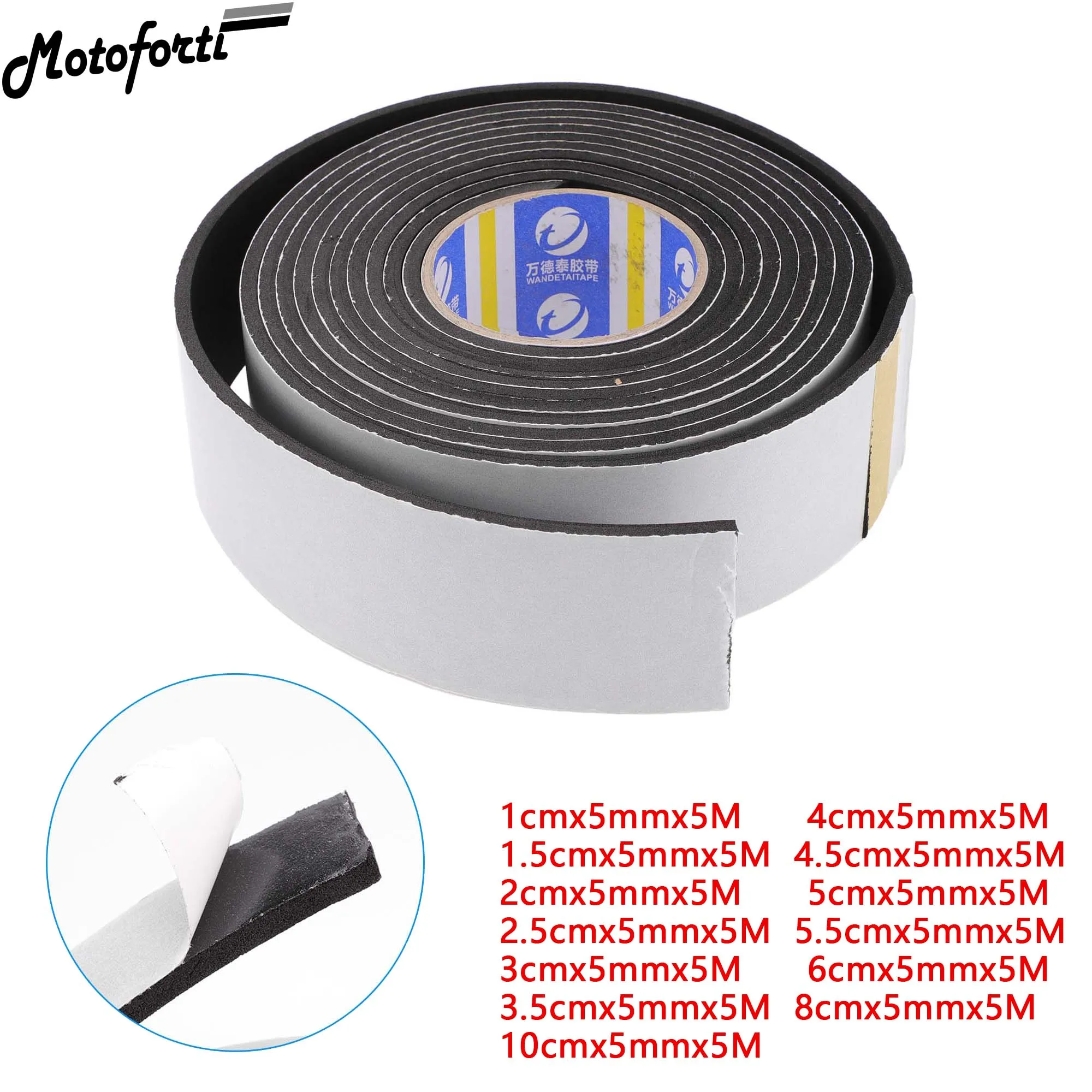 

Motoforti 1cm - 10cm Width 500cm Length 5mm Thickness Weatherstrip Tarpaulin Repair Tape EVA Outer Leak-Proof Tent Awning Tape