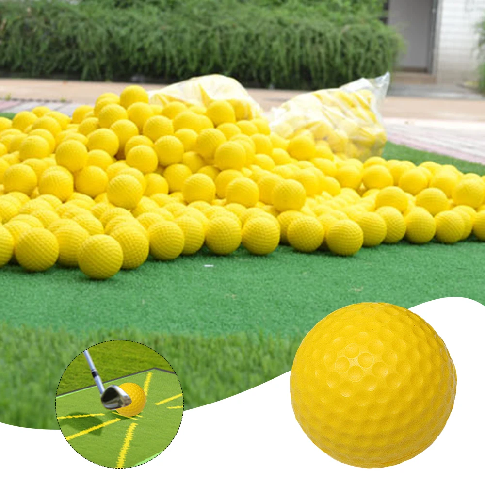 PGM 1pcs Yellow PU Golf Balls Sponge Elastic Indoor Outdoor Practice Single Layer Training Ball Golfs Accessories Gifts