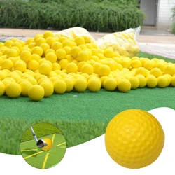 PGM 10pcs Yellow PU Golf Balls Sponge Elastic Indoor Outdoor Practice Single Layer Training Ball Golfs Accessories Gifts