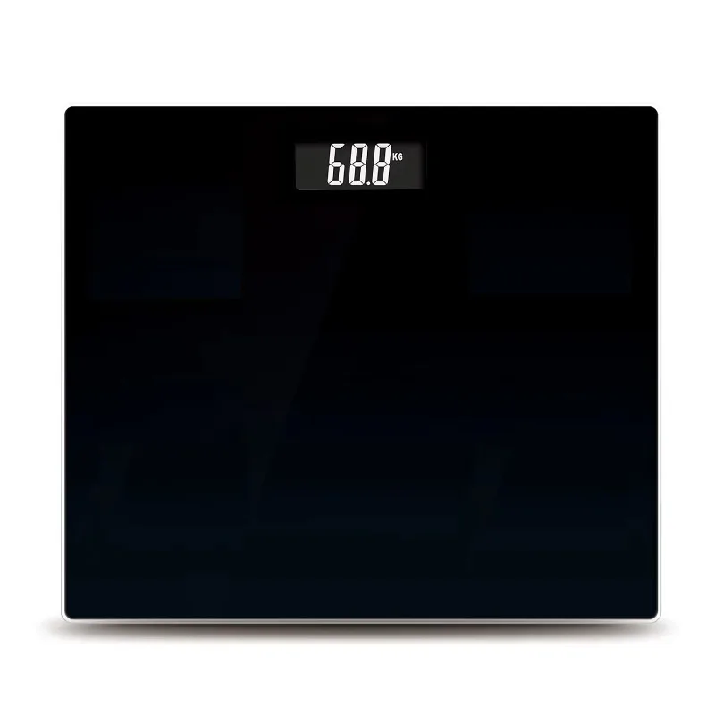 High Accuracy Black Customized Body Scale Digital Body Weight Measuring Scale Compact Eletronic Bathroom Scale