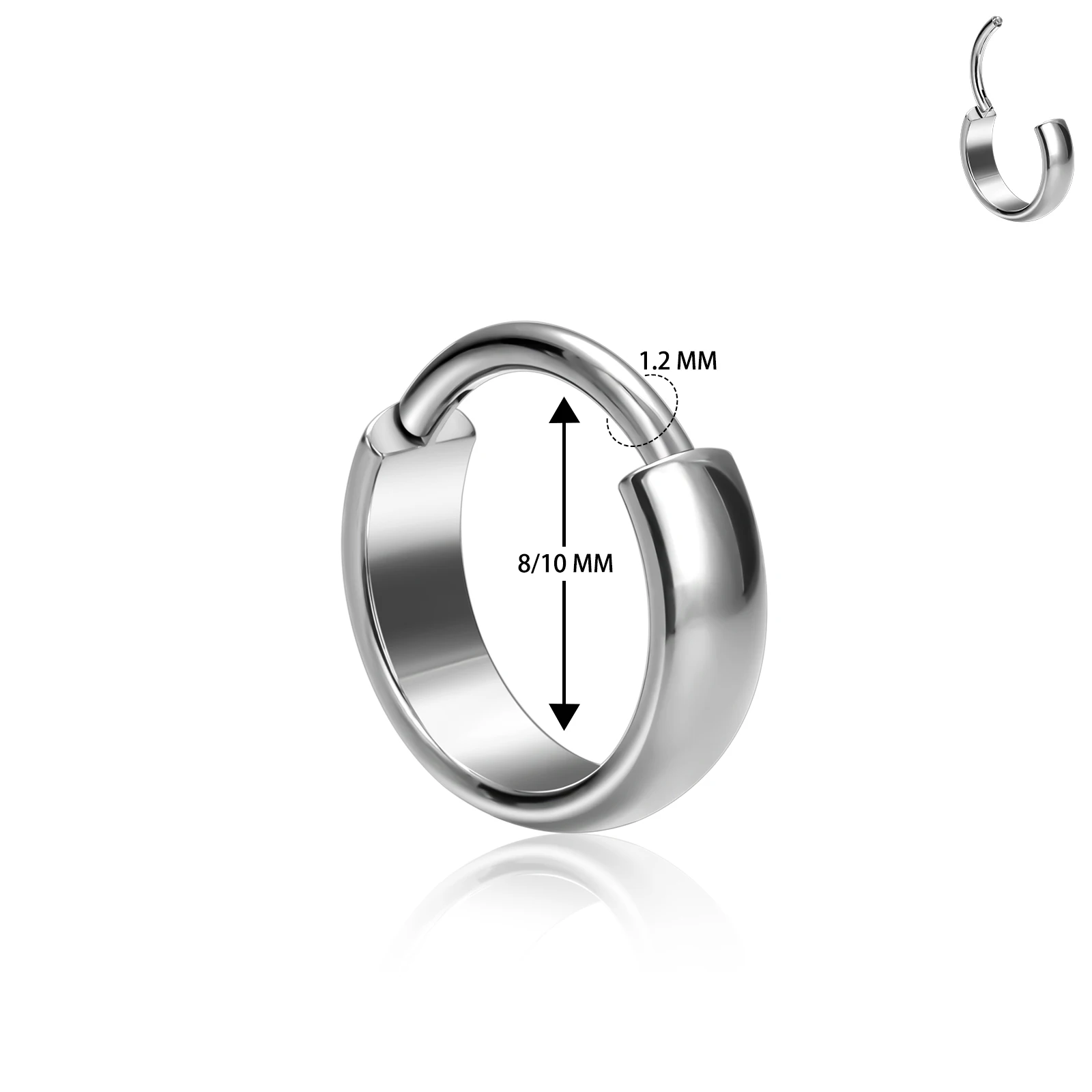 New ASTM G23 Titanium Piercing Widebrimed Septum Hoop Nose Ring Hinged Cartilage Clicker Ear Tragus Helix Earrings Body Jewelry