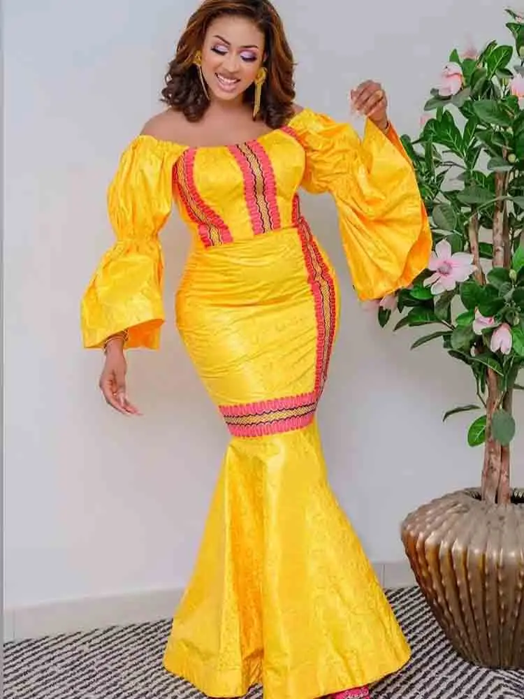 Africa Clothing Bazin Rich Dresses For Women Prom Dresses QuinceañEra Dresses Ladies Dresses For Special Occasions