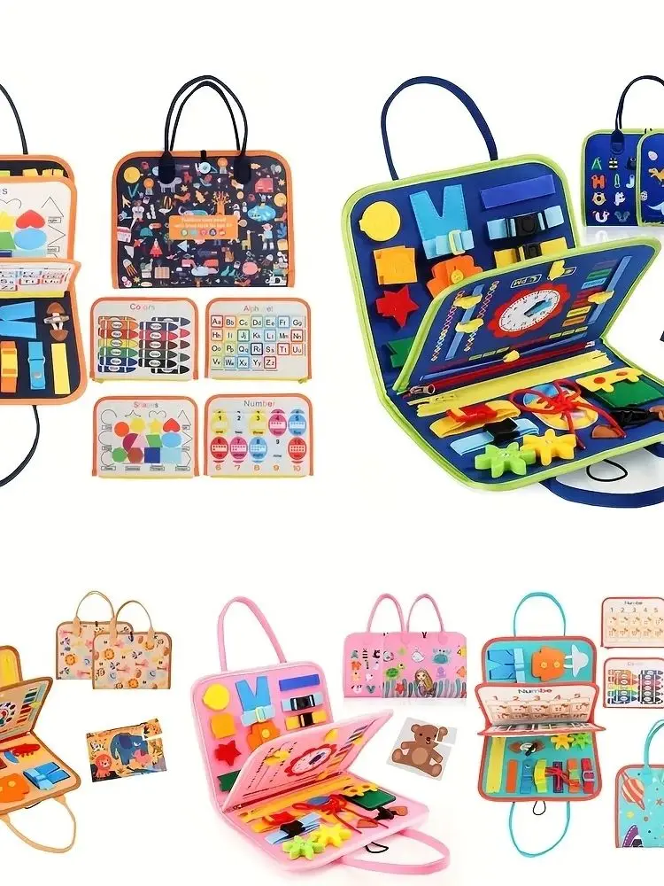 Zabawki Montessori Tablica Manipulacyjna Sensoryczna Tablica Rozwojowa do Ćwiczeń Motorycznych Tablica Edukacyjna dla Maluchów — zdjęcie 2