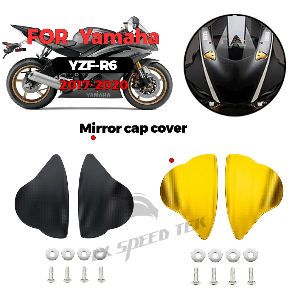 

MTKRACING Aluminum Mirror Hole Cover Plug Decorative Cap Mirror Driven Eliminators For YAMAHA YZFR6 YZF-R6 r6 2017-2020 18 19 20