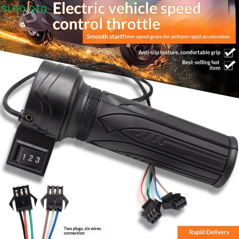 NEW Motorcycle 3-Speed Electric Bike Scooter Speed Control Throttle Twist Grip Handlebar Accelerator For E-Bike Replacement 1PC