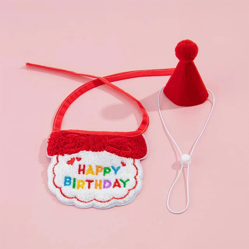 Pet Birthday Party Hat Bib Set for Celebration