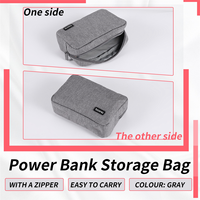 HOT BOONA Portable Travel Storage Bag Multifunctional Storage Bag for Laptop Power Adapter Power Bank Data Cable Charger Gray