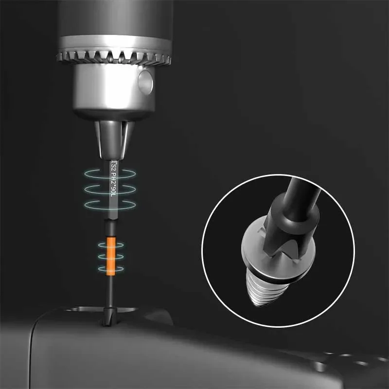 4/5/6PCS Orange S2 Impact Strong Magnetic Anti Slip 25-150mm Electric Hand Drill Cross Screwdriver Bit Electric Tool Accessory