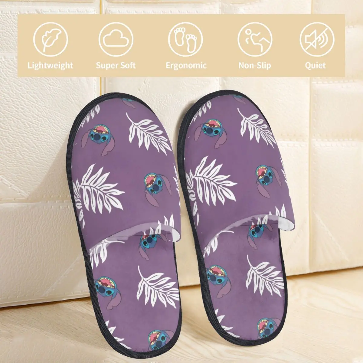 Stitch Smile Home Cotton Slippers Non-slip Soft Memory Foam Slippers Indoor