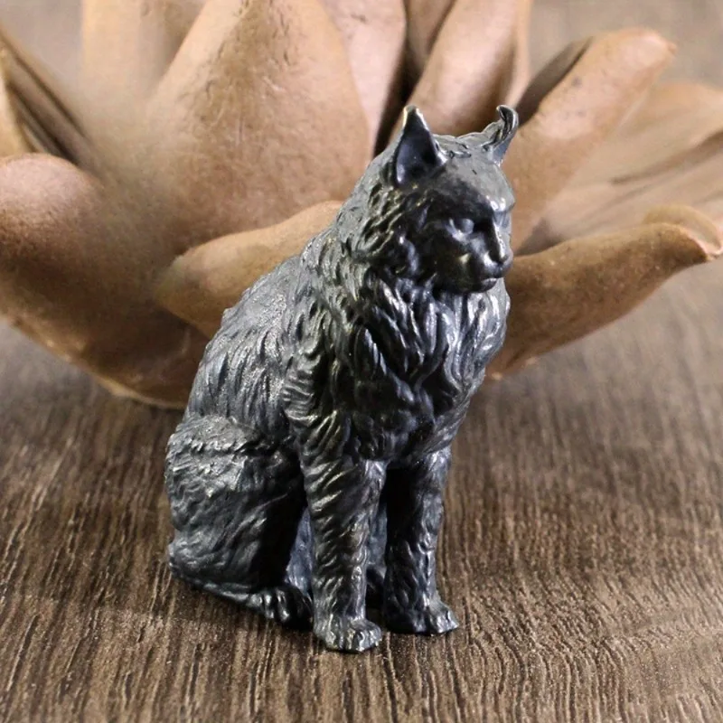1pc Brass Black Maine Cat Doll Creative Small Hand To Do Literature Play Jewelry Office Desk Trend Decoration Crafts