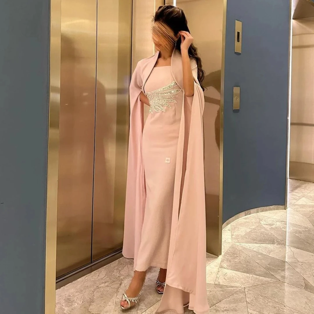 Jirocum Arabia Saudita eleganti abiti da ballo a sirena da donna senza spalline con perline abito da sera per feste abito da cerimonia formale alla caviglia