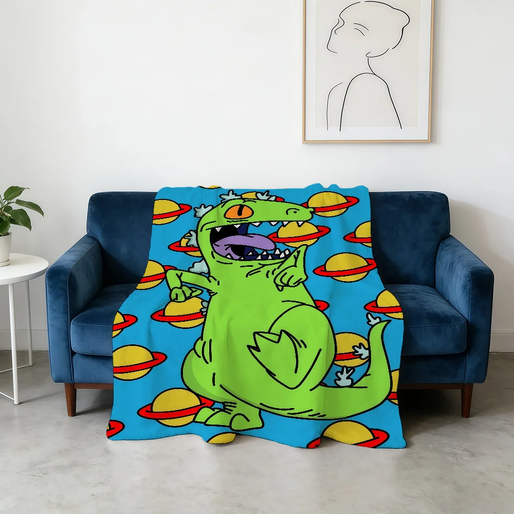 R-RUGRATS-ES Animation Cartoon Blanket Flannel Warm Soft Throw Blanket For Room Sofa Childish Birthday Gifts