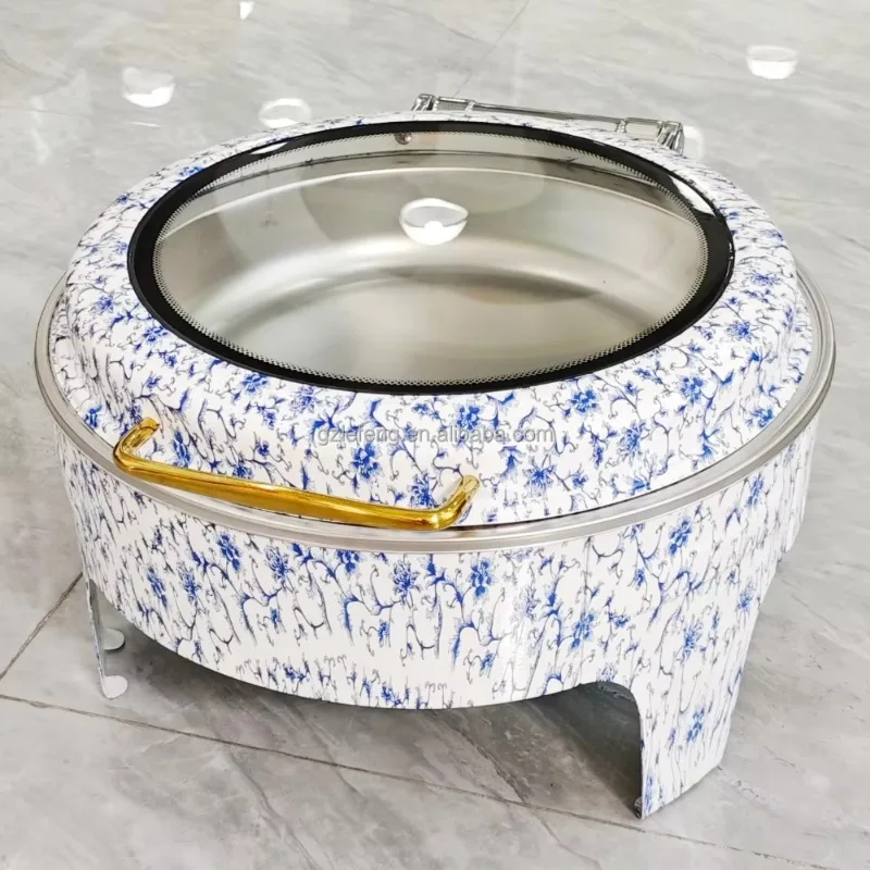 Hydraulic Hinge Stainless Steel Buffet Insulator New Design Catering Hot Pot Buffet Insulation Equipment Set