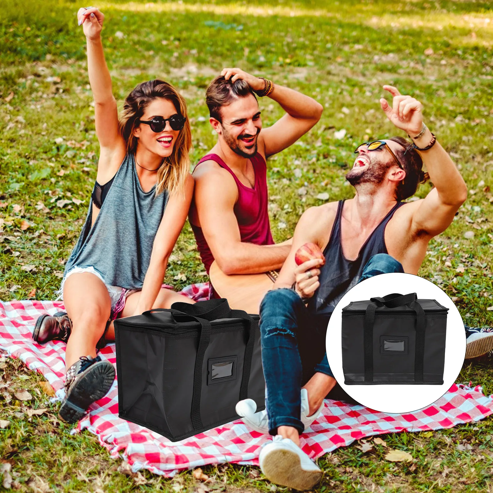 

Insulated Bag Large Thermal Food Carrier Reusable Grocery Shopping Tote Waterproof Pp Woven Cloth Aluminum Foil Cooler Bag