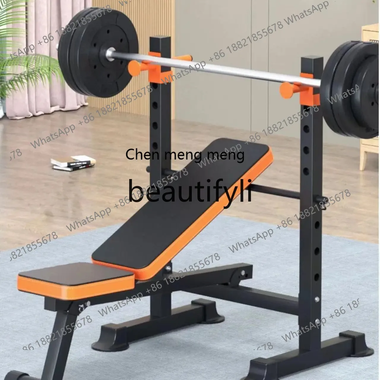 

X Bench Press Rack Home Squat Rack Fitness Equipment Home Men's Barbell Set Bench Press Bench