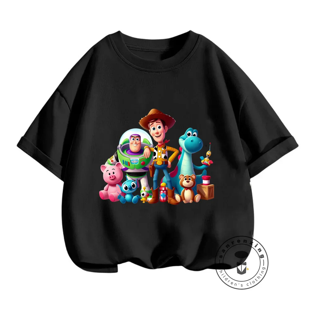 

Kid's Disney Toy Story Tees Soft Loose T-Shirts Featuring Quirky Pattern Prints in Pure Solid Colors Ideal for Daily Adventures