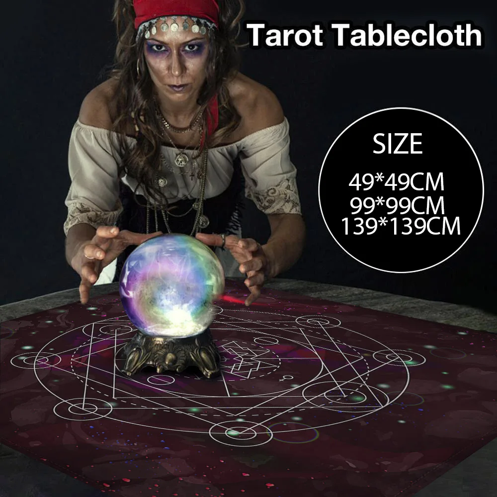 Sacred Merkaba Velvet Tarot Tablecloth Spiritual Altar Cloth Witchcraft Divination Astrology Crystal Pendulum Oracle Cards Pads