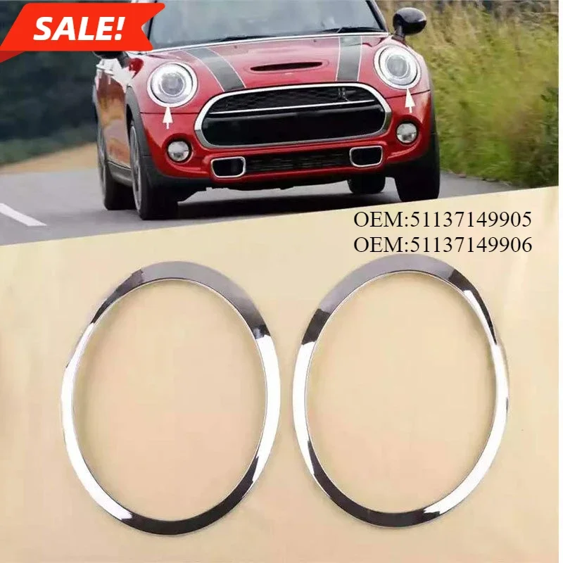 

Headlight Trim Ring 2pcs Replacement for BMW R55 MINI Cooper 2008-2015 OEM 51137149905 51137149906 Headlight Trim Ring