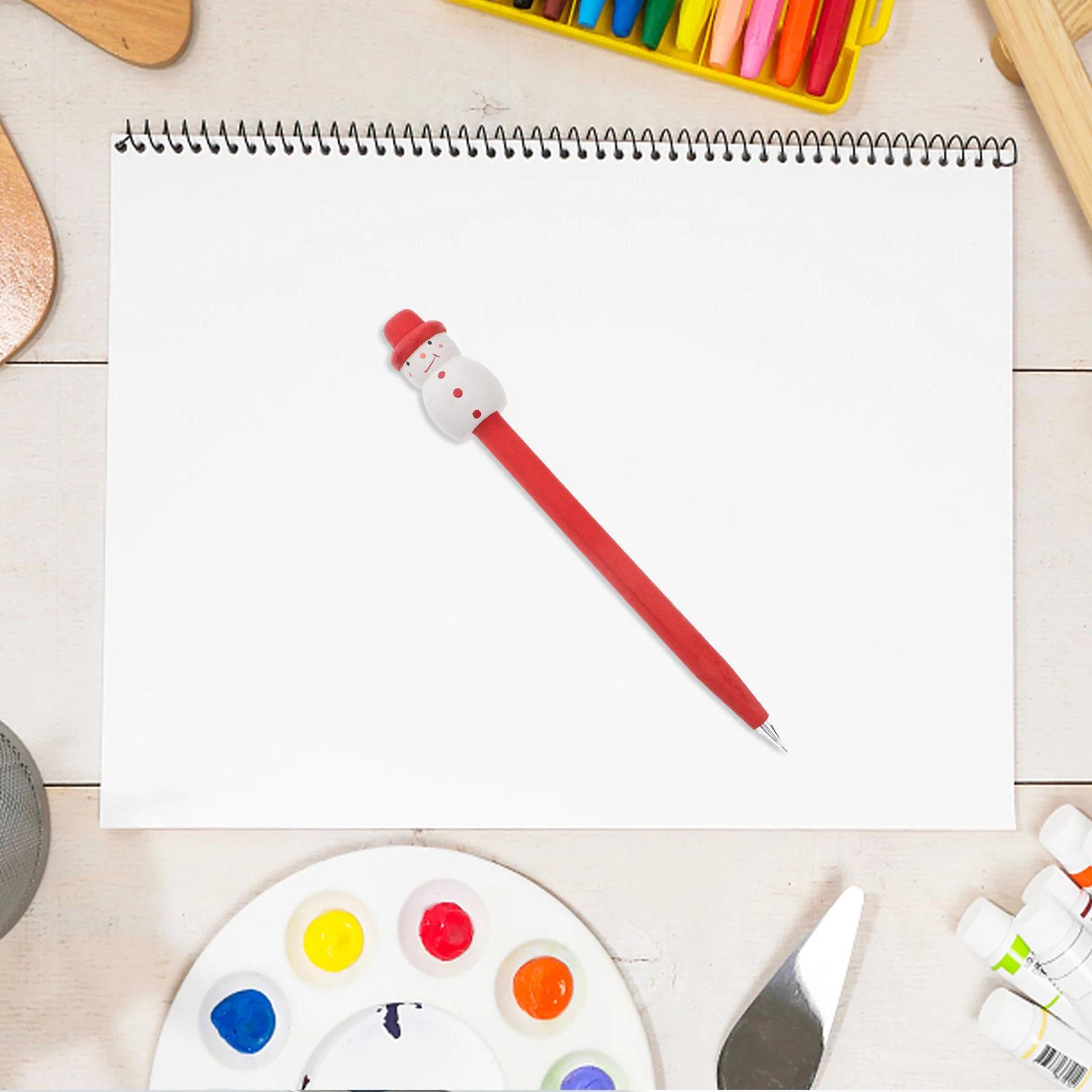 

Christmas Pen Snowman Shaped Wooden Carved Gel Ink Pen Holiday Christmas Stationery Office School Party Favor Cartoon Gel Pens