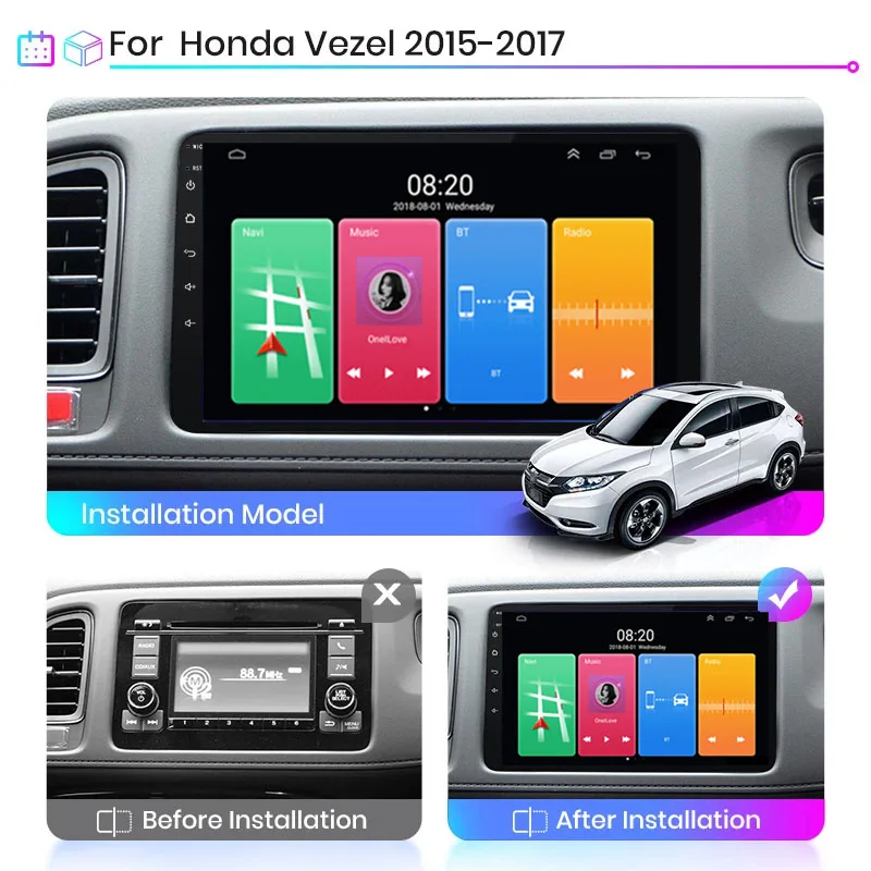 Android 13 radio For Honda HRV Vezel 2015 2016 2017 Car stereo Multimedia Video Player carplay Auto GPS Navigation 2din No dvd