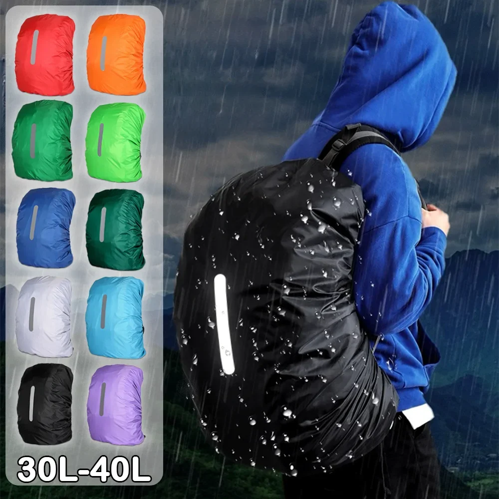 30-40L Hiking Backpack Rain Cover with Reflective Strip Outdoor Mountain Climbing Multicolor Waterproof Outdoor Bags Covers