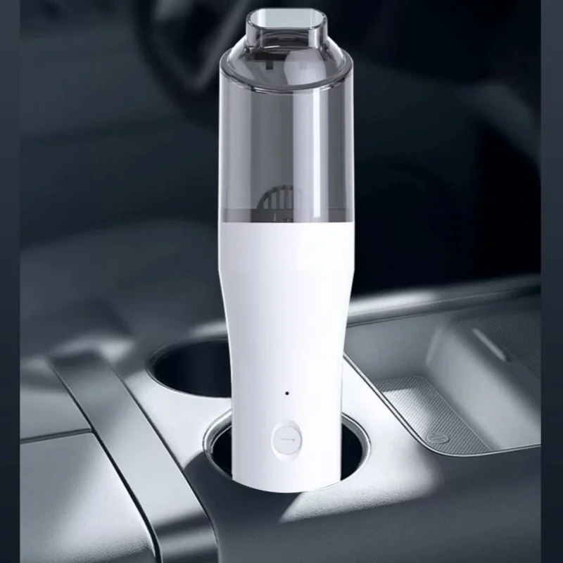 مكنسة كهربائية محمولة للسيارة، شفط قوي، شحن لاسلكي، بدون كيس، مناسبة للاستخدام المنزلي والسيارة