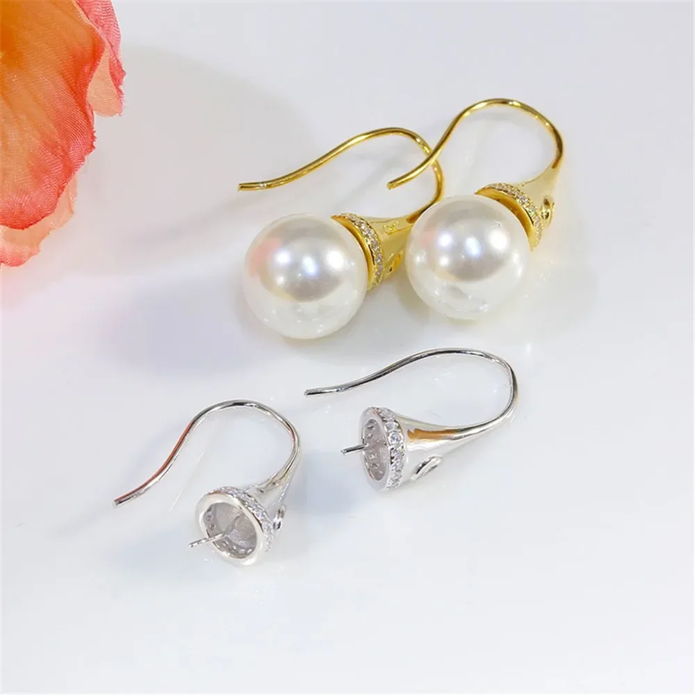 S925 Sterling Silver Pearl Earring Settings DIY Jewelry Making Supplies Blank Earring Posts for Handcrafted Accessories No Pearl