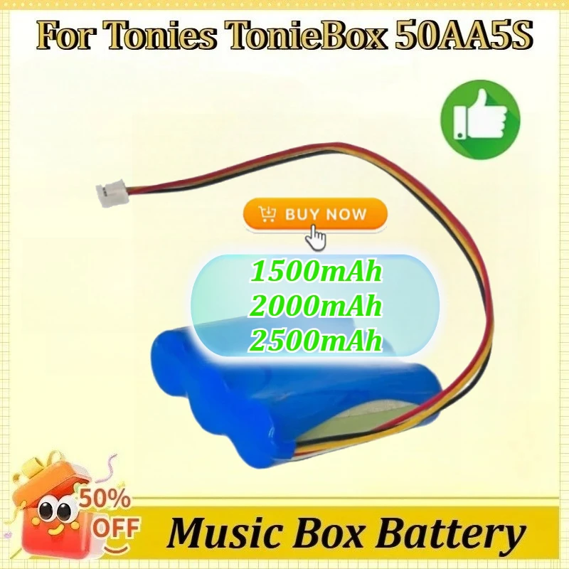 

50AA5S 1500mAh 2000mAh 2500mAh Music Box Battery for Tonies TonieBox Musicbox Soundbox Audio Player Rechargeable Battery