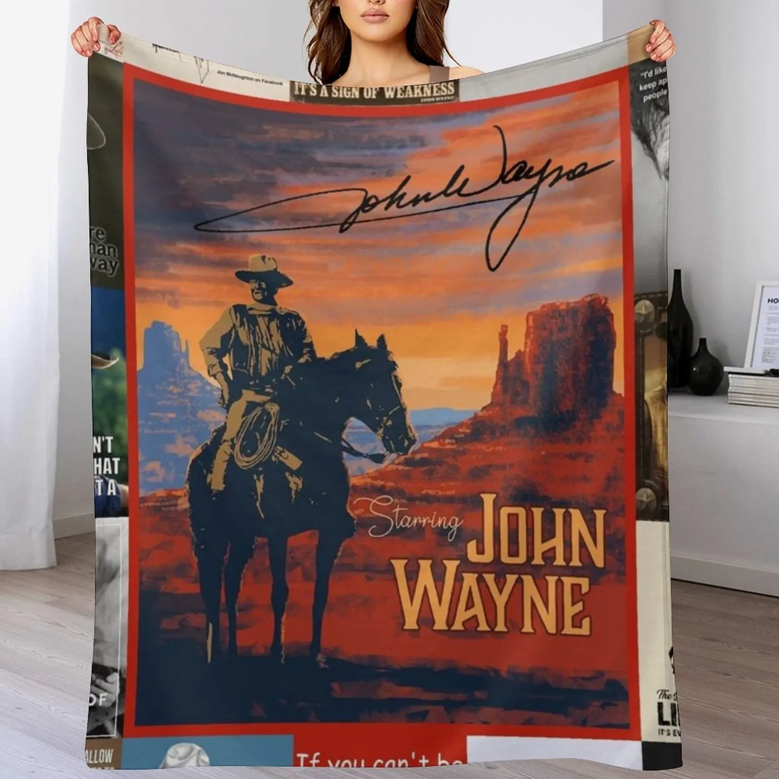 

John Wayne Quote Throw Blanket Fuzzy Plush Throw Blanket for Sofa Chair