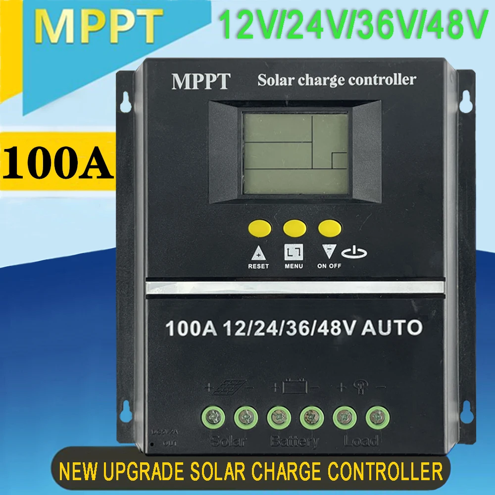 

60A 80A 100A LCD MPPT Solar Controller 12V 24V 36V 48V Universal Smart Regulator With USB for PV Panel Charging Battery Lights