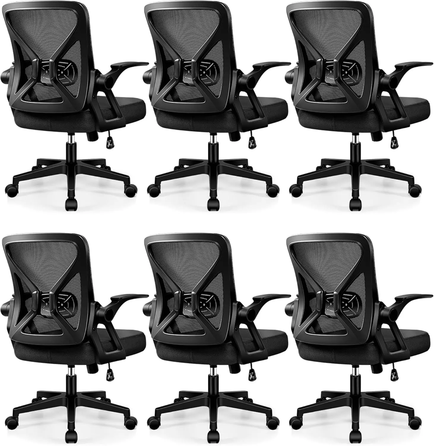 

Office Chair - Ergonomic Desk Chair Breathable Mesh Task with Wheels and Lumbar Support Home Desk Office Chairs with Flip up Arm